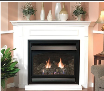 Vail 32 Firebox, Logs, and Mantle