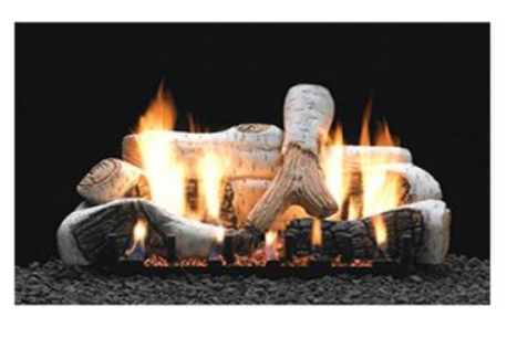 WMH 24 inch Birch 4-Piece Ceramic Fiber Log Set